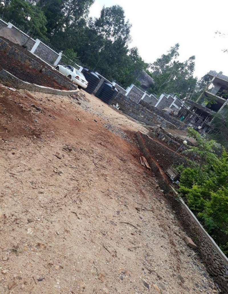 Hillside slope grading during site preparation